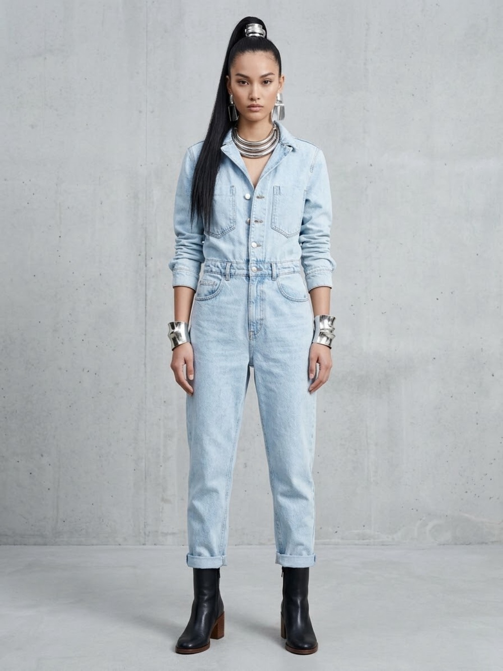 Zara Light Wash Denim Jumpsuit - Women's Jeans